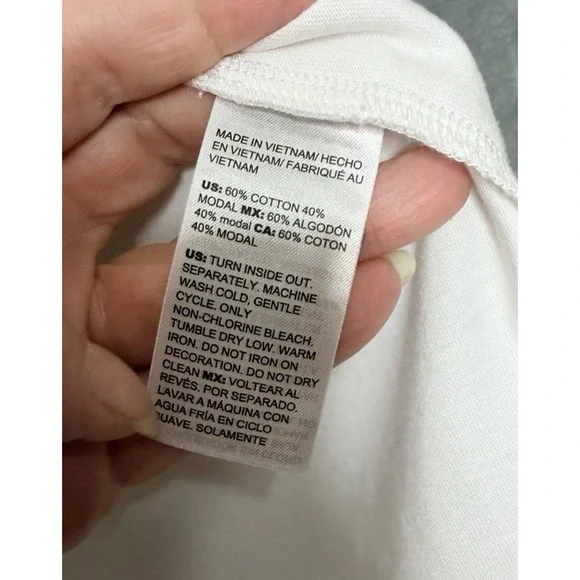 Chicos Floral Shirt Bracelet Sleeve Fairy White Pink Medium 1 3/4 Sleeve Cotton - Picture 6 of 7